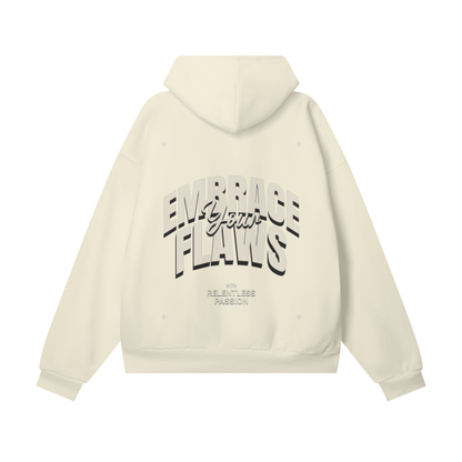 Bone Oversize Heavyweight Hidden Pocket Fleece Hoodie